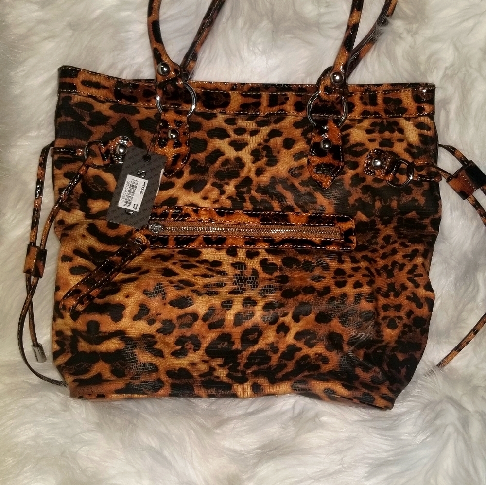 Guess Leopard Purse Over Shoulder Bag Animal Print